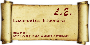 Lazarovics Eleonóra névjegykártya